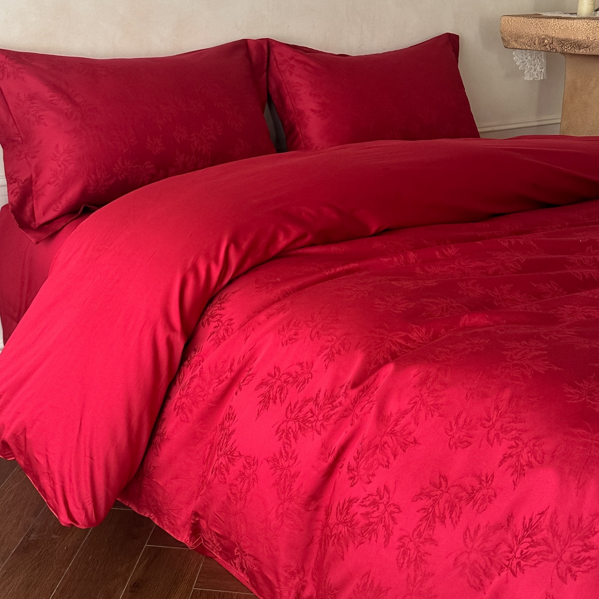 91家纺网 家纺一手货源 找家纺 （总）ONE TWO ONE 121 2026新款100s长绒棉全棉纯棉床上用品结婚四件套刺绣款-落日女神