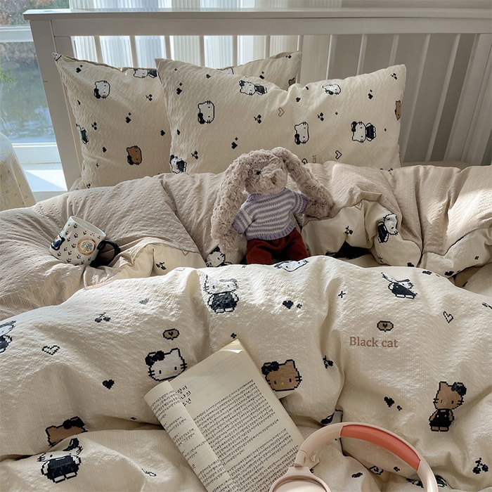 91家纺网 家纺一手货源 找家纺 （总）贝扬思家纺 2026新款高品质A类泡芙纱普通款四件套-110g-(软软糯糯小红书推荐~)