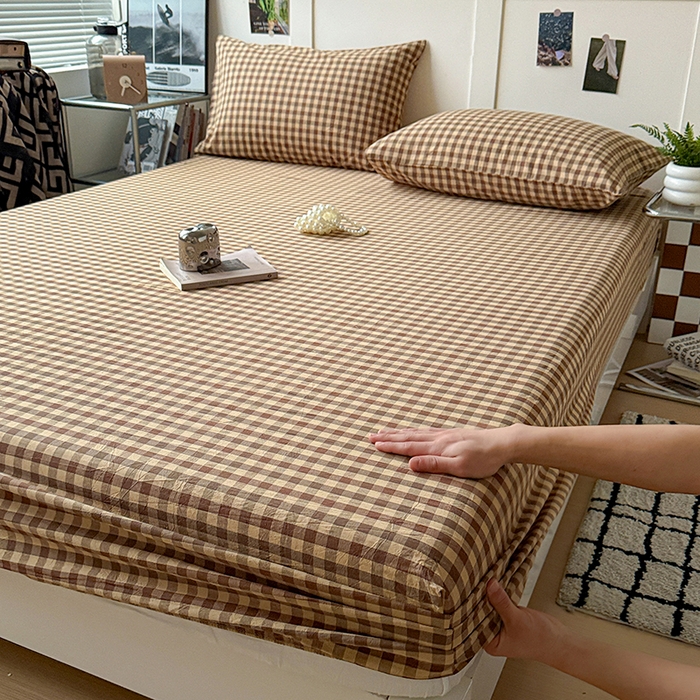 大柏树 2026新款全棉纯棉水洗棉单床笠单品床笠床笠单件 巴恩咖