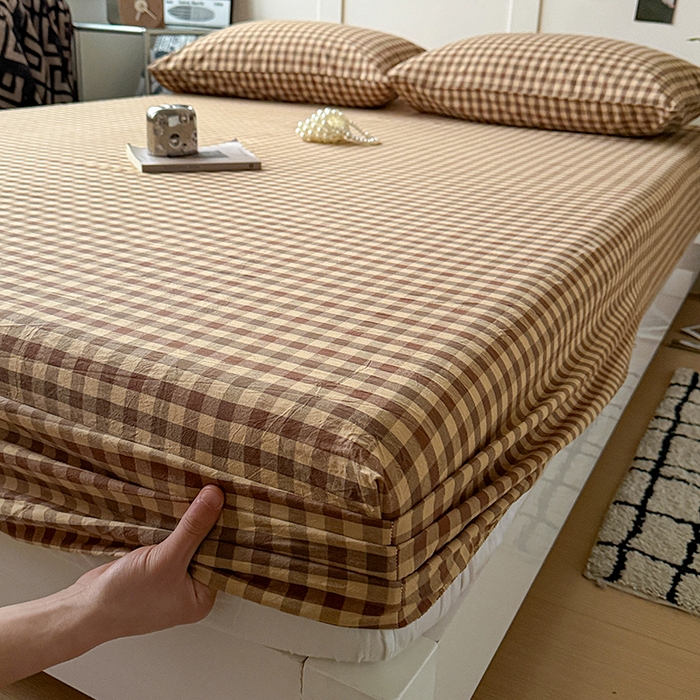 91家纺网 家纺一手货源 找家纺 大柏树 2026新款全棉纯棉水洗棉单床笠单品床笠床笠单件 巴恩咖