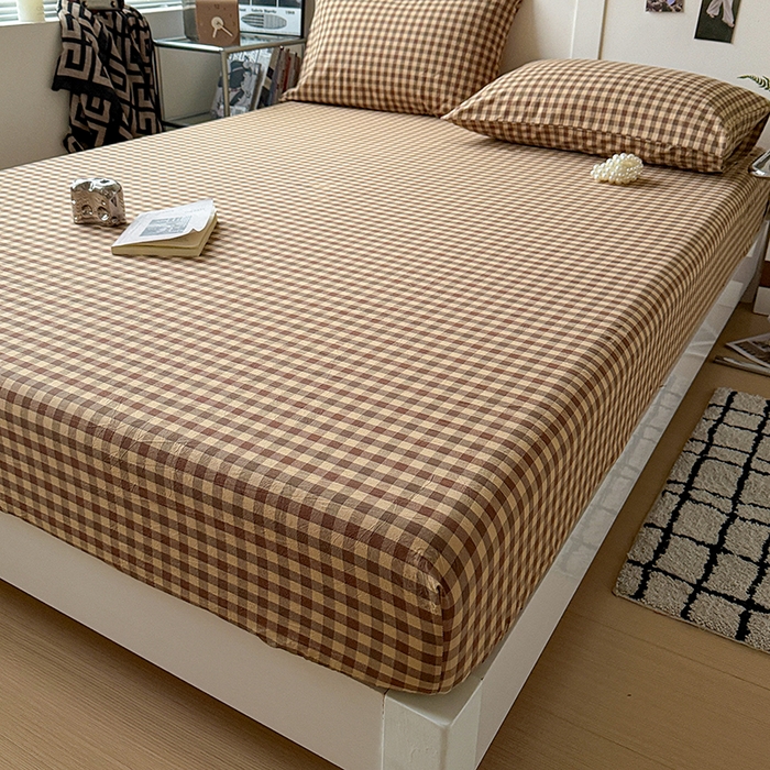 91家纺网 家纺一手货源 找家纺 大柏树 2026新款全棉纯棉水洗棉单床笠单品床笠床笠单件 巴恩咖