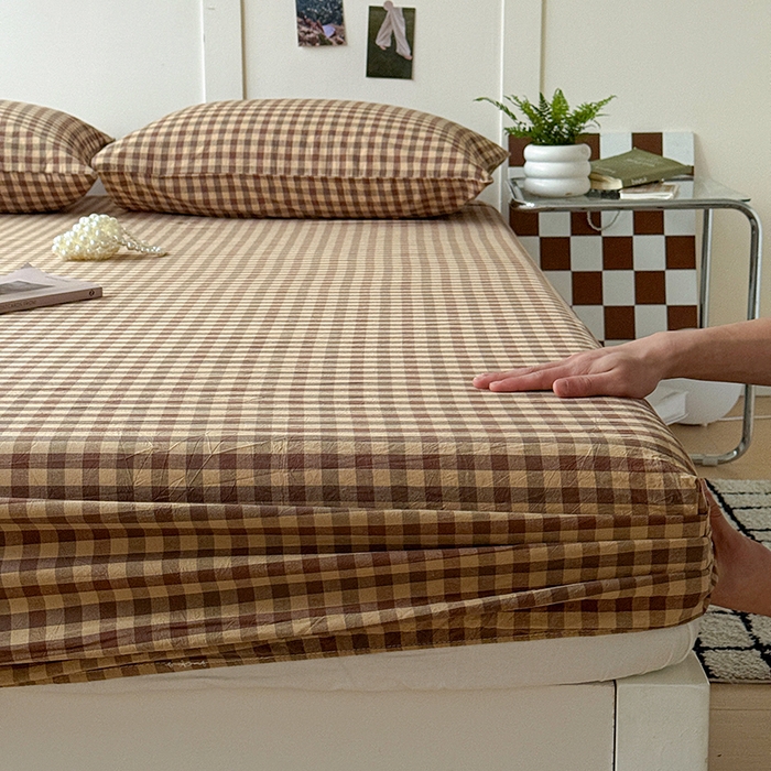 91家纺网 家纺一手货源 找家纺 大柏树 2026新款全棉纯棉水洗棉单床笠单品床笠床笠单件 巴恩咖