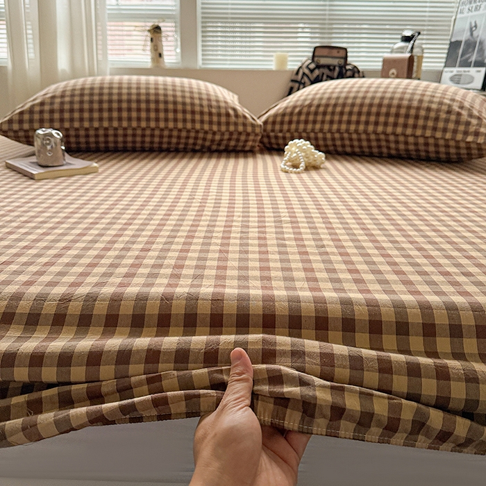 91家纺网 家纺一手货源 找家纺 大柏树 2026新款全棉纯棉水洗棉单床笠单品床笠床笠单件 巴恩咖