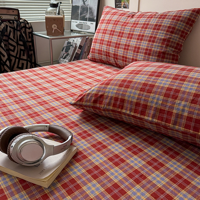 91家纺网 家纺一手货源 找家纺 大柏树 2026新款全棉纯棉水洗棉单床笠单品床笠床笠单件 布雷红