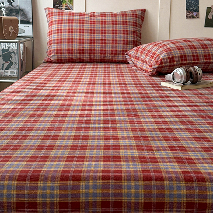 91家纺网 家纺一手货源 找家纺 大柏树 2026新款全棉纯棉水洗棉单床笠单品床笠床笠单件 布雷红