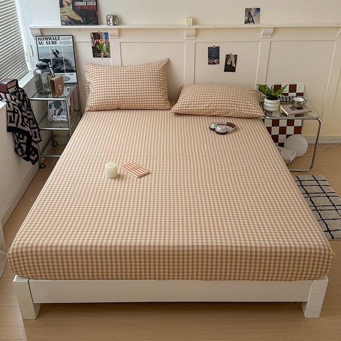 91家纺网 家纺一手货源 找家纺 大柏树 2026新款全棉纯棉水洗棉单床笠单品床笠床笠单件 朵拉粉