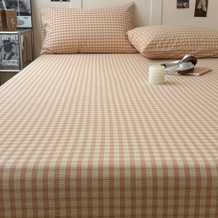 91家纺网 家纺一手货源 找家纺 大柏树 2026新款全棉纯棉水洗棉单床笠单品床笠床笠单件 朵拉粉