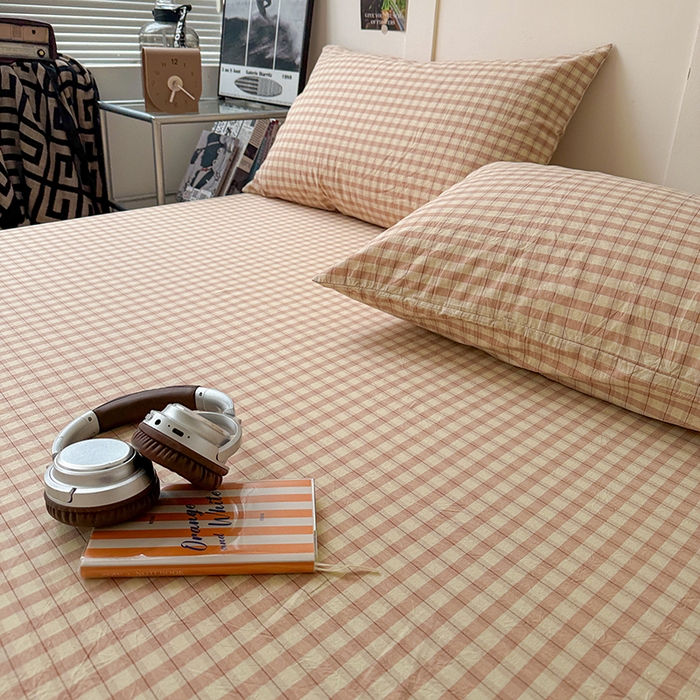 91家纺网 家纺一手货源 找家纺 大柏树 2026新款全棉纯棉水洗棉单床笠单品床笠床笠单件 朵拉粉