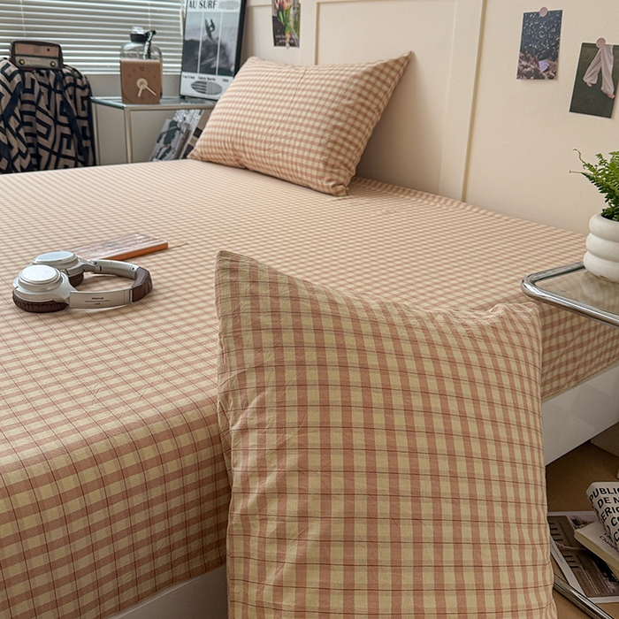 91家纺网 家纺一手货源 找家纺 大柏树 2026新款全棉纯棉水洗棉单床笠单品床笠床笠单件 朵拉粉