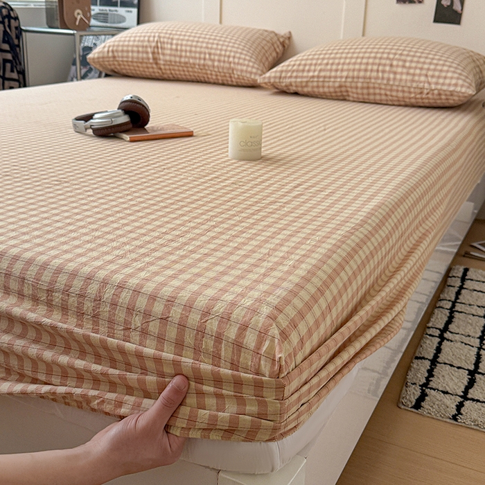 91家纺网 家纺一手货源 找家纺 大柏树 2026新款全棉纯棉水洗棉单床笠单品床笠床笠单件 朵拉粉