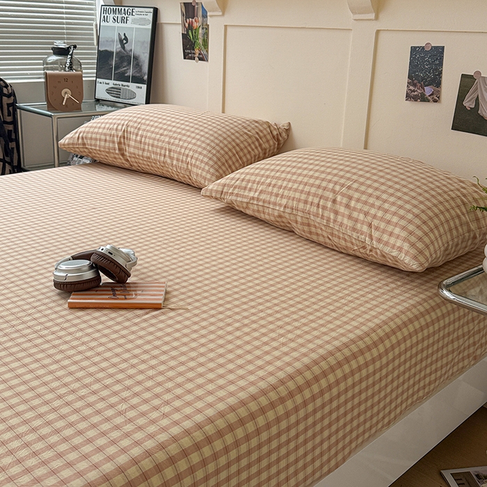 91家纺网 家纺一手货源 找家纺 大柏树 2026新款全棉纯棉水洗棉单床笠单品床笠床笠单件 朵拉粉