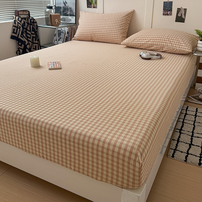 91家纺网 家纺一手货源 找家纺 大柏树 2026新款全棉纯棉水洗棉单床笠单品床笠床笠单件 朵拉粉