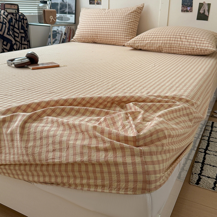 91家纺网 家纺一手货源 找家纺 大柏树 2026新款全棉纯棉水洗棉单床笠单品床笠床笠单件 朵拉粉