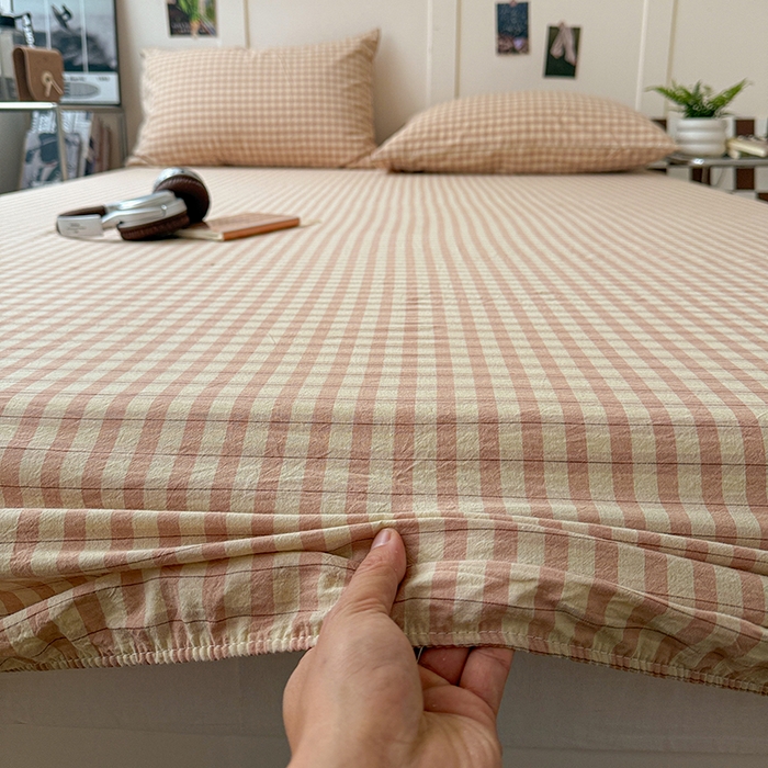 91家纺网 家纺一手货源 找家纺 大柏树 2026新款全棉纯棉水洗棉单床笠单品床笠床笠单件 朵拉粉