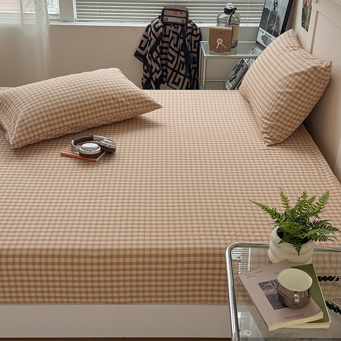 91家纺网 家纺一手货源 找家纺 大柏树 2026新款全棉纯棉水洗棉单床笠单品床笠床笠单件 朵拉粉