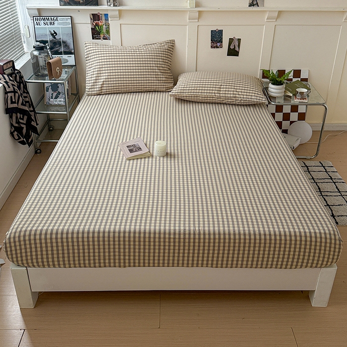 91家纺网 家纺一手货源 找家纺 大柏树 2026新款全棉纯棉水洗棉单床笠单品床笠床笠单件 朵拉灰