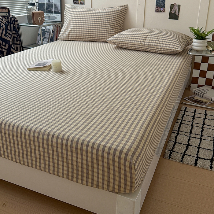 91家纺网 家纺一手货源 找家纺 大柏树 2026新款全棉纯棉水洗棉单床笠单品床笠床笠单件 朵拉灰