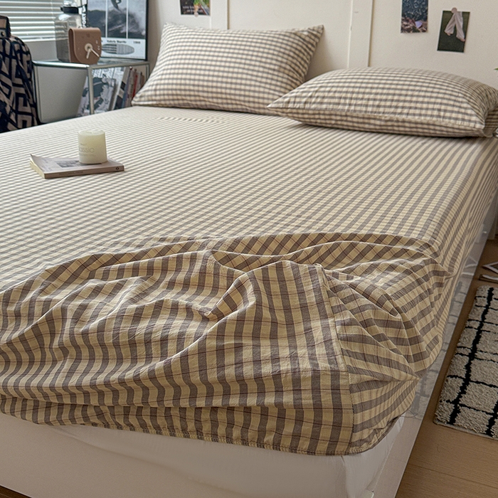 91家纺网 家纺一手货源 找家纺 大柏树 2026新款全棉纯棉水洗棉单床笠单品床笠床笠单件 朵拉灰