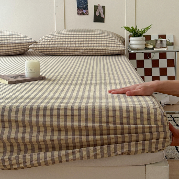 91家纺网 家纺一手货源 找家纺 大柏树 2026新款全棉纯棉水洗棉单床笠单品床笠床笠单件 朵拉灰