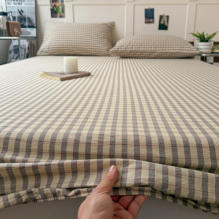 91家纺网 家纺一手货源 找家纺 大柏树 2026新款全棉纯棉水洗棉单床笠单品床笠床笠单件 朵拉灰