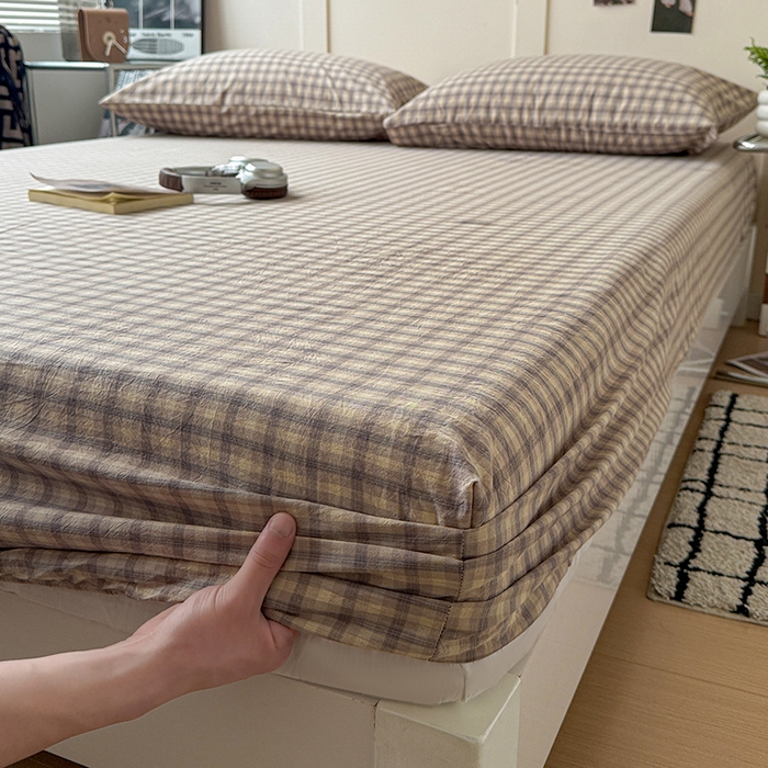 91家纺网 家纺一手货源 找家纺 大柏树 2026新款全棉纯棉水洗棉单床笠单品床笠床笠单件 浣花灰