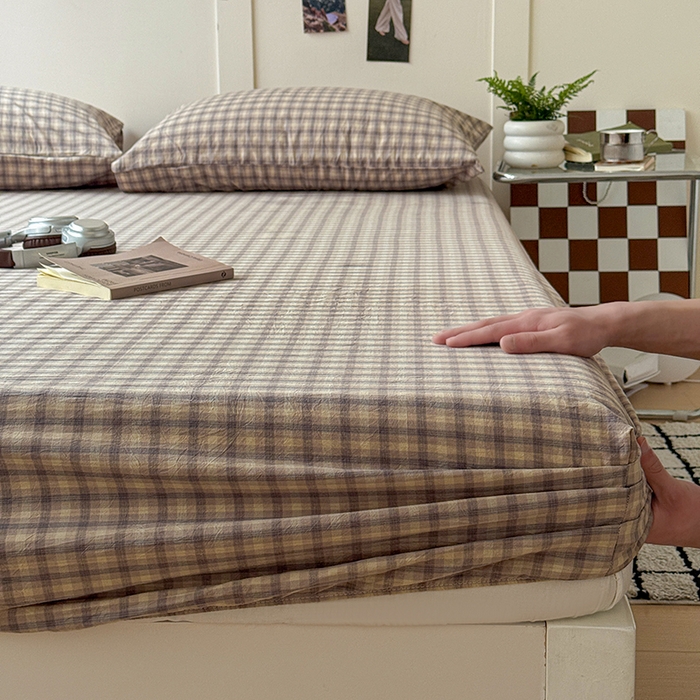 91家纺网 家纺一手货源 找家纺 大柏树 2026新款全棉纯棉水洗棉单床笠单品床笠床笠单件 浣花灰