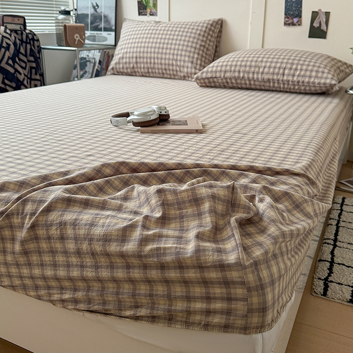 91家纺网 家纺一手货源 找家纺 大柏树 2026新款全棉纯棉水洗棉单床笠单品床笠床笠单件 浣花灰