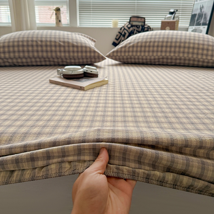 91家纺网 家纺一手货源 找家纺 大柏树 2026新款全棉纯棉水洗棉单床笠单品床笠床笠单件 浣花灰