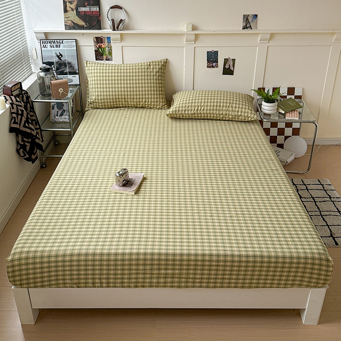 91家纺网 家纺一手货源 找家纺 大柏树 2026新款全棉纯棉水洗棉单床笠单品床笠床笠单件 浣花绿