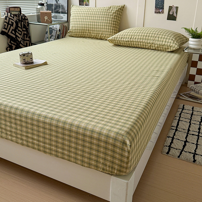 91家纺网 家纺一手货源 找家纺 大柏树 2026新款全棉纯棉水洗棉单床笠单品床笠床笠单件 浣花绿