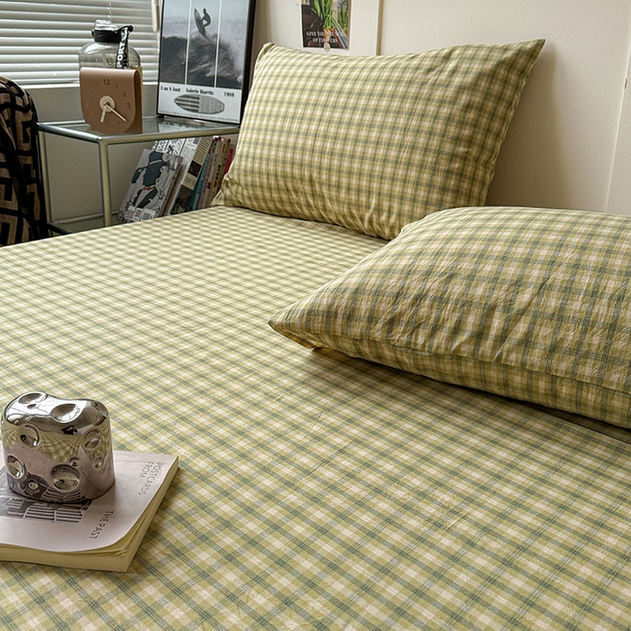 91家纺网 家纺一手货源 找家纺 大柏树 2026新款全棉纯棉水洗棉单床笠单品床笠床笠单件 浣花绿