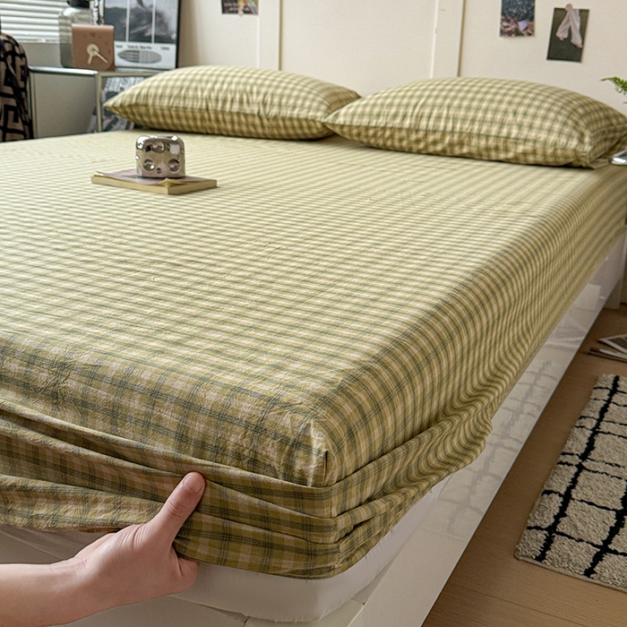 91家纺网 家纺一手货源 找家纺 大柏树 2026新款全棉纯棉水洗棉单床笠单品床笠床笠单件 浣花绿