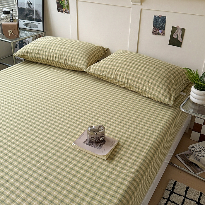 91家纺网 家纺一手货源 找家纺 大柏树 2026新款全棉纯棉水洗棉单床笠单品床笠床笠单件 浣花绿