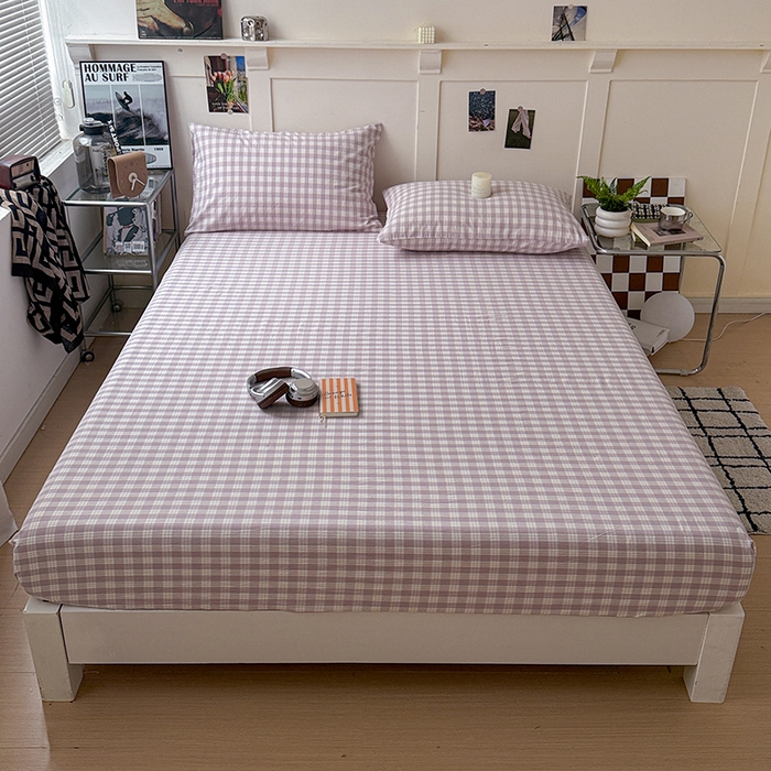 91家纺网 家纺一手货源 找家纺 大柏树 2026新款全棉纯棉水洗棉单床笠单品床笠床笠单件 奶油紫