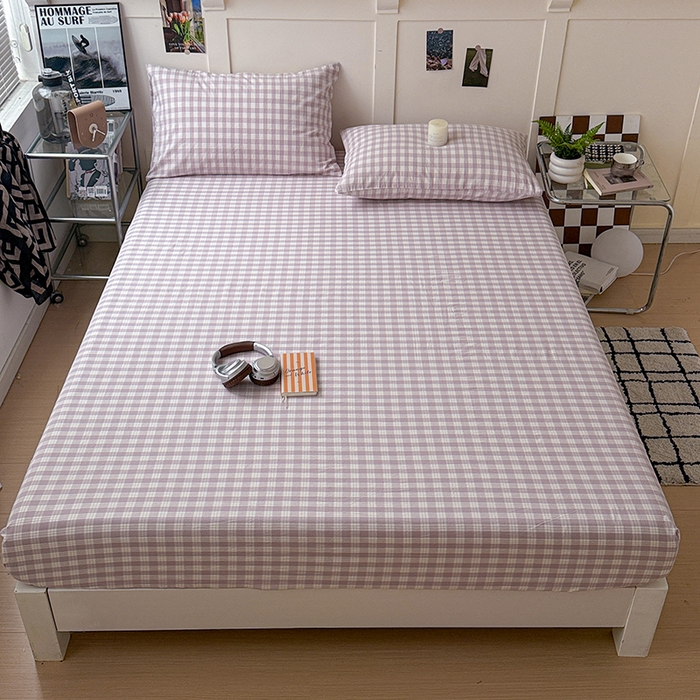 91家纺网 家纺一手货源 找家纺 大柏树 2026新款全棉纯棉水洗棉单床笠单品床笠床笠单件 奶油紫