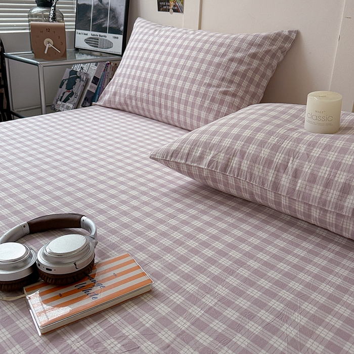 91家纺网 家纺一手货源 找家纺 大柏树 2026新款全棉纯棉水洗棉单床笠单品床笠床笠单件 奶油紫