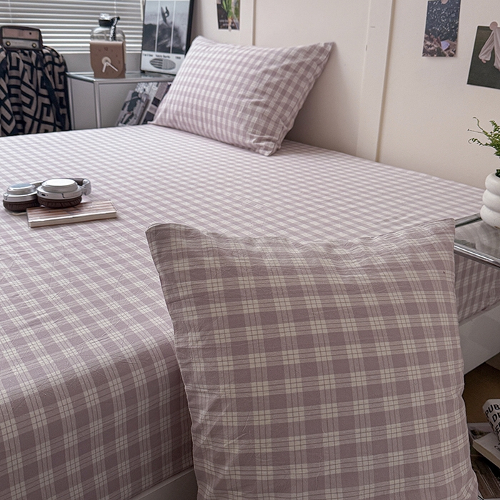 91家纺网 家纺一手货源 找家纺 大柏树 2026新款全棉纯棉水洗棉单床笠单品床笠床笠单件 奶油紫