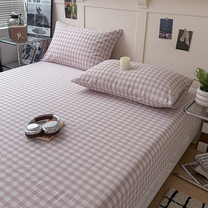 91家纺网 家纺一手货源 找家纺 大柏树 2026新款全棉纯棉水洗棉单床笠单品床笠床笠单件 奶油紫