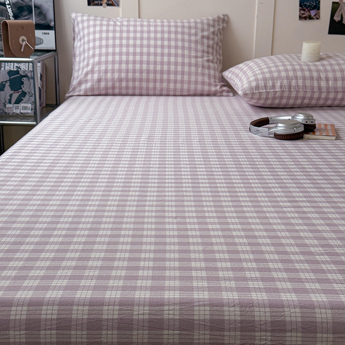 91家纺网 家纺一手货源 找家纺 大柏树 2026新款全棉纯棉水洗棉单床笠单品床笠床笠单件 奶油紫