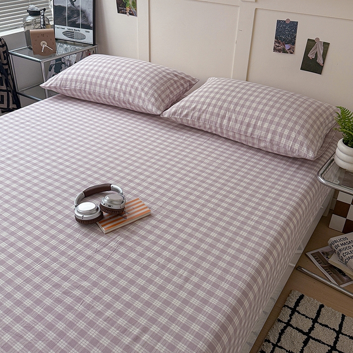 91家纺网 家纺一手货源 找家纺 大柏树 2026新款全棉纯棉水洗棉单床笠单品床笠床笠单件 奶油紫