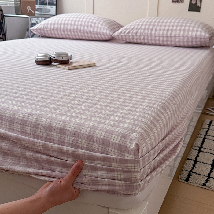 91家纺网 家纺一手货源 找家纺 大柏树 2026新款全棉纯棉水洗棉单床笠单品床笠床笠单件 奶油紫