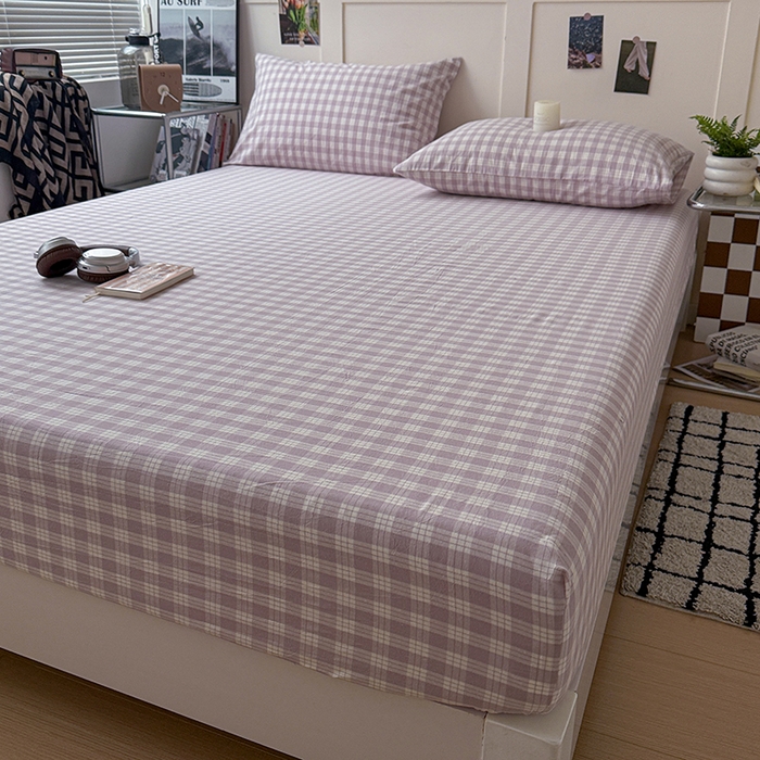 91家纺网 家纺一手货源 找家纺 大柏树 2026新款全棉纯棉水洗棉单床笠单品床笠床笠单件 奶油紫