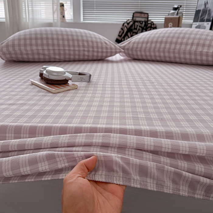 91家纺网 家纺一手货源 找家纺 大柏树 2026新款全棉纯棉水洗棉单床笠单品床笠床笠单件 奶油紫