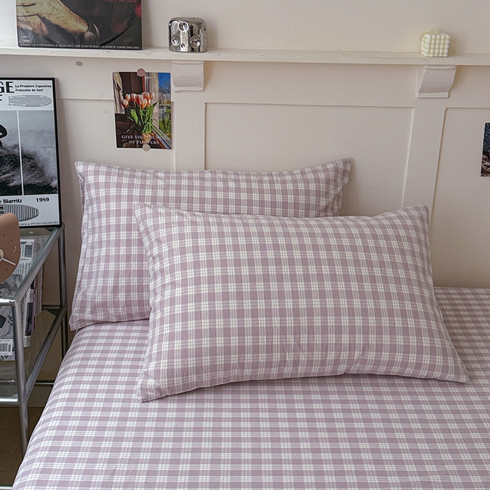 91家纺网 家纺一手货源 找家纺 大柏树 2026新款全棉纯棉水洗棉单床笠单品床笠床笠单件 奶油紫