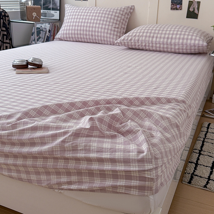 91家纺网 家纺一手货源 找家纺 大柏树 2026新款全棉纯棉水洗棉单床笠单品床笠床笠单件 奶油紫