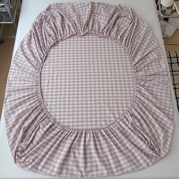 91家纺网 家纺一手货源 找家纺 大柏树 2026新款全棉纯棉水洗棉单床笠单品床笠床笠单件 奶油紫