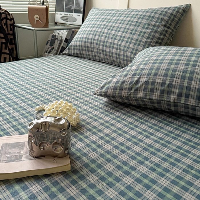 91家纺网 家纺一手货源 找家纺 大柏树 2026新款全棉纯棉水洗棉单床笠单品床笠床笠单件 维尼蓝