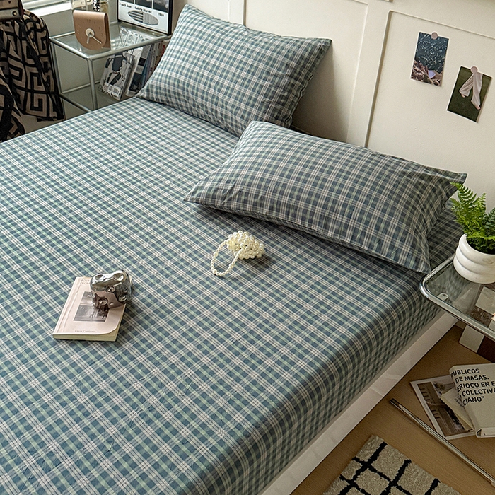 91家纺网 家纺一手货源 找家纺 大柏树 2026新款全棉纯棉水洗棉单床笠单品床笠床笠单件 维尼蓝