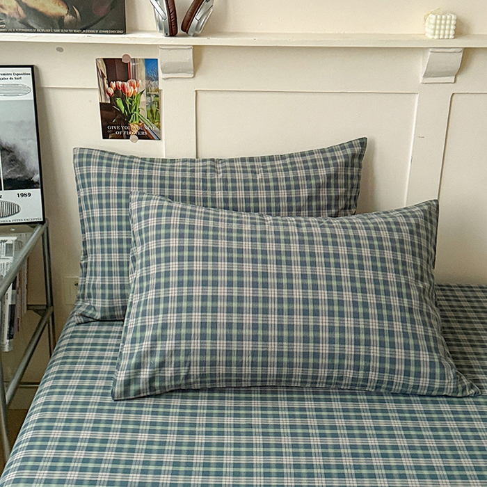 91家纺网 家纺一手货源 找家纺 大柏树 2026新款全棉纯棉水洗棉单床笠单品床笠床笠单件 维尼蓝