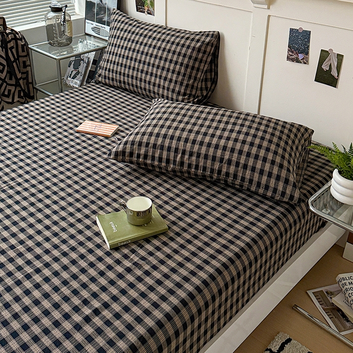 91家纺网 家纺一手货源 找家纺 大柏树 2026新款全棉纯棉水洗棉单床笠单品床笠床笠单件 重楼黑